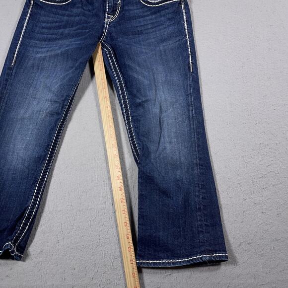 Vigoss Jeans Womens 7/8 The Dublin Capri Distressed Contrast Stitching Denim Pan - Picture 3 of 12